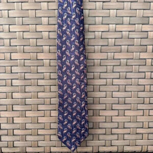 Ermenegildo Zegna Men’s Paisley Floral Navy Rose Gold Brown Neck‎ Silk Tie 3.75”